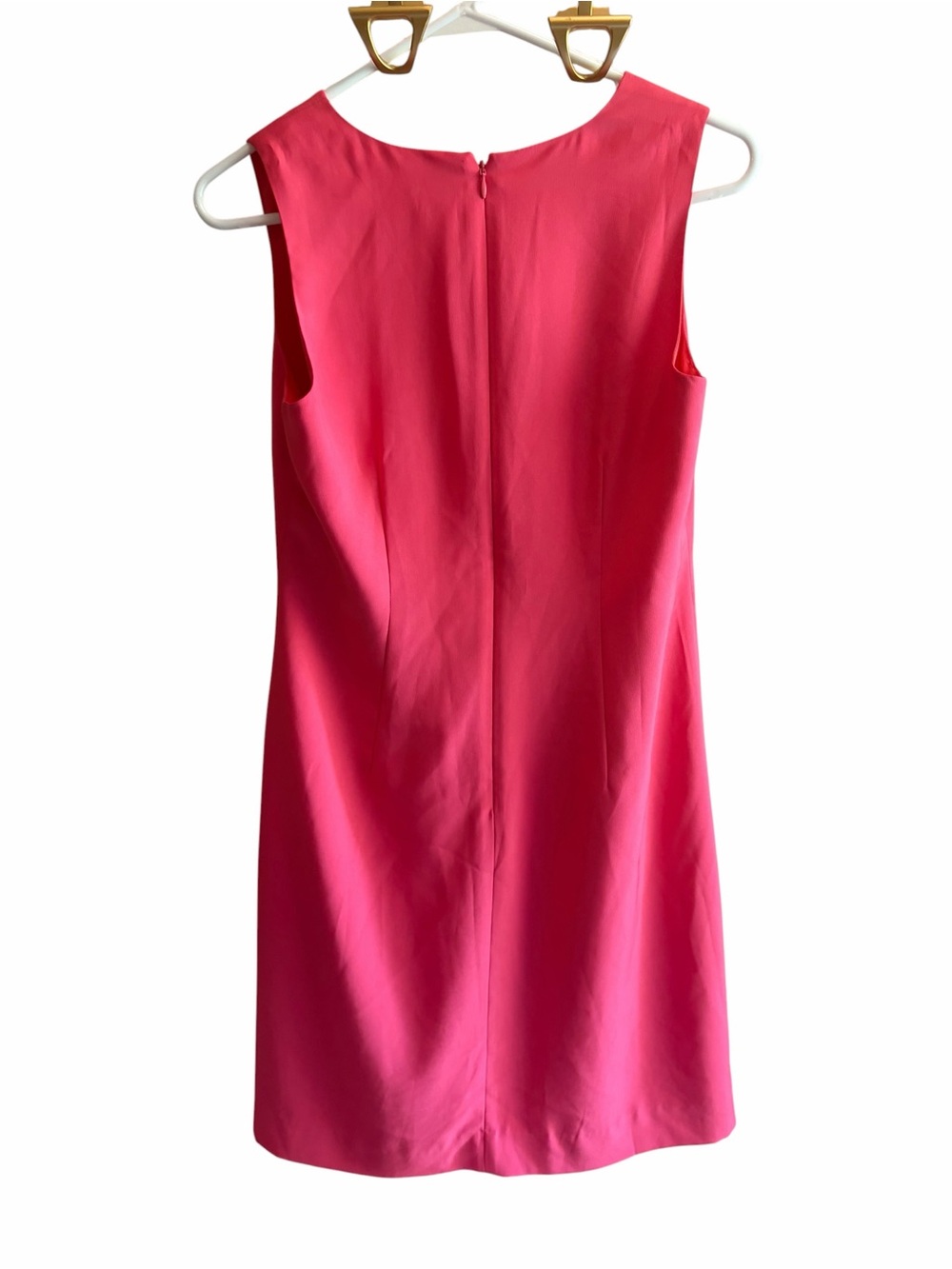 J. Crew Factory Classic Suiting Sheath Dress Split V-Neck Coral Pink - Picture 2 of 5